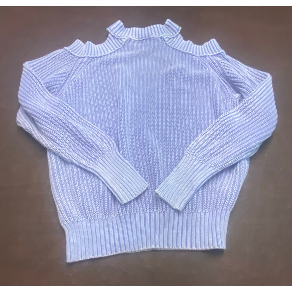 Free People Lavender Cold Shoulder Sweater Size M Boho Fall Layering 100% Cotton